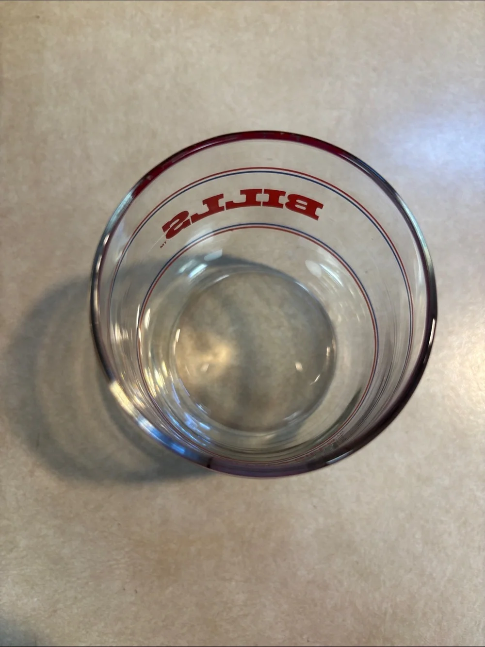 NFL Buffalo Bills Clear Glass Tumbler with Red and Blue Helmet Logo